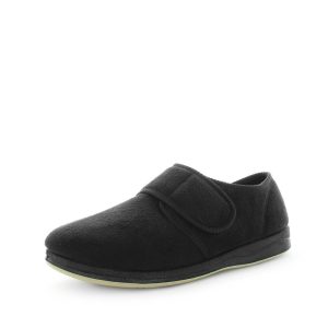 Panda Eli Men's Slippers - Black Suede (9005718962399)