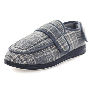 Panda Edison Women's Slippers - Grey Check (9022275584223)