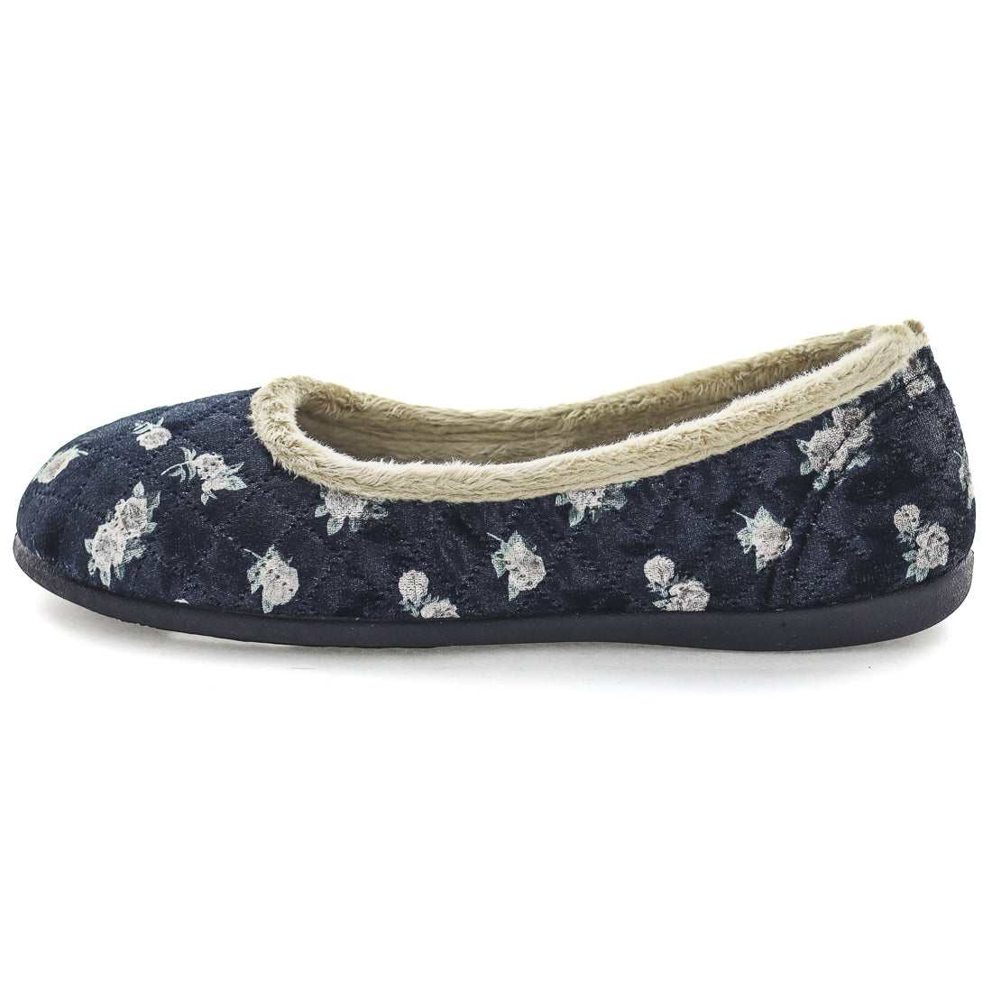 Panda Elgin Women's Slippers - Black Floral (9005720928479)