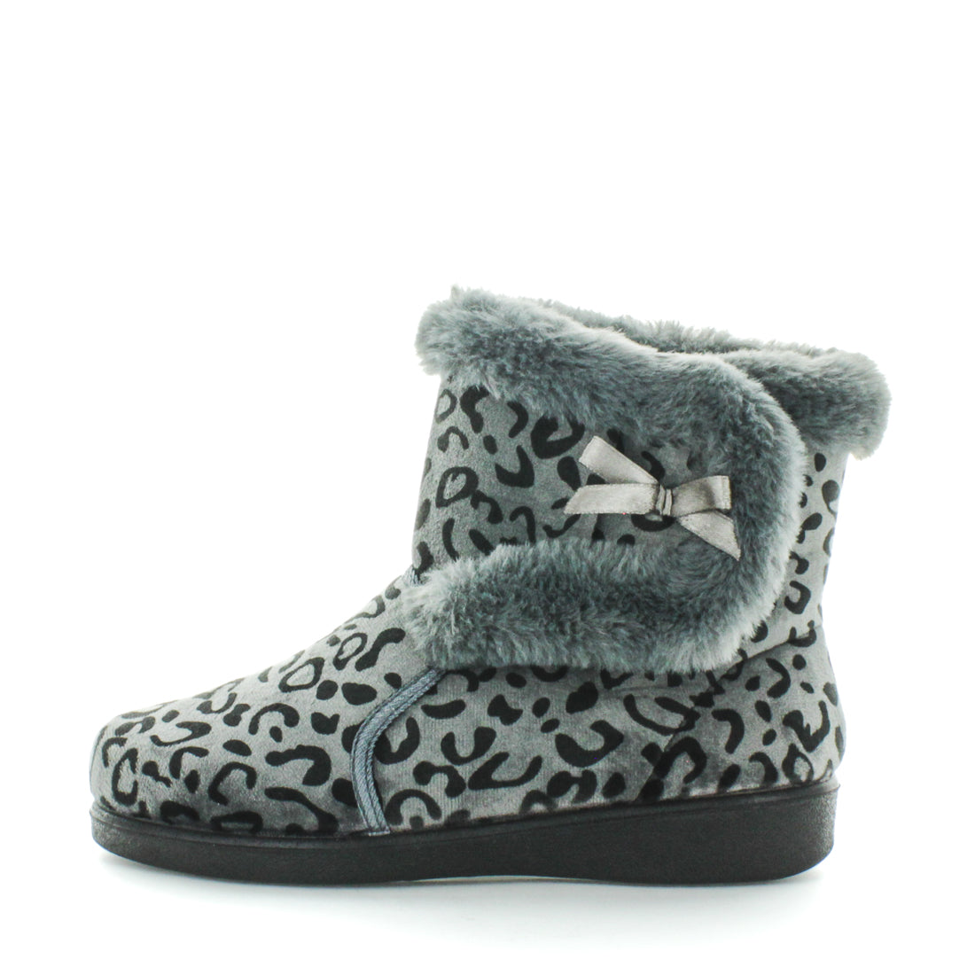 Panda Ellidy Women's Bootie Slippers - Grey Leopard (9005720436959)