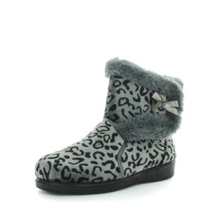 Panda Ellidy Women's Bootie Slippers - Grey Leopard (9005720436959)