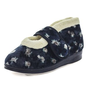 Panda Emee Women's Slippers - Black Floral (9005720830175)