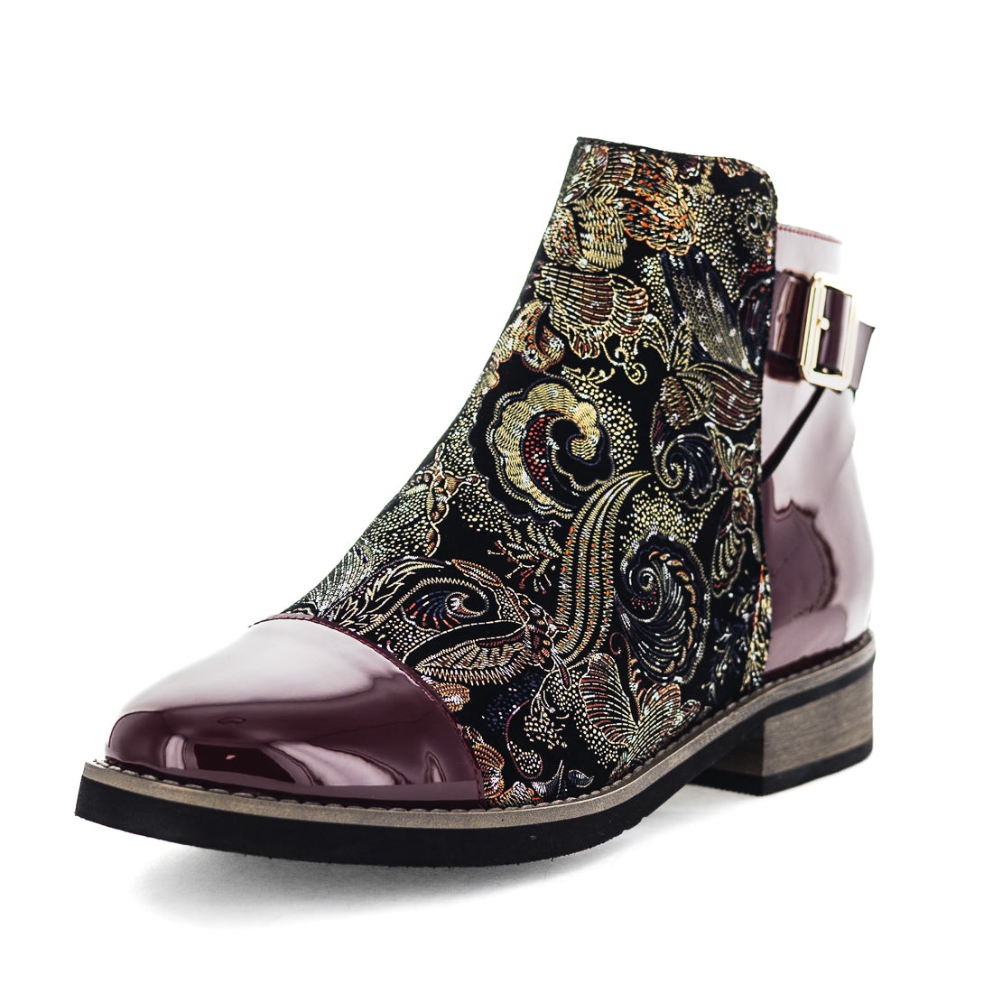 Hearty-WNEP-02 Zola Hearty Womens Boots - Wine Patent (9007881027807)