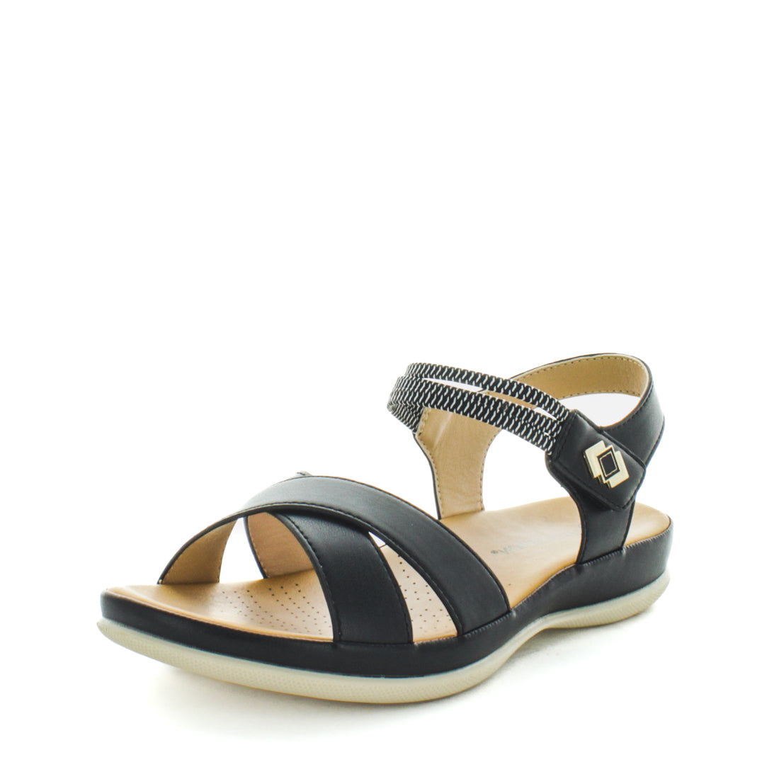 Mirina-BLK-02 Aerocushion Mirina Womens Sandals - Black (9043140575455) (8110050705631)