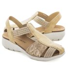 Aerocushion Mitza Womens Sandals - Beige/Snake (9116101214431)