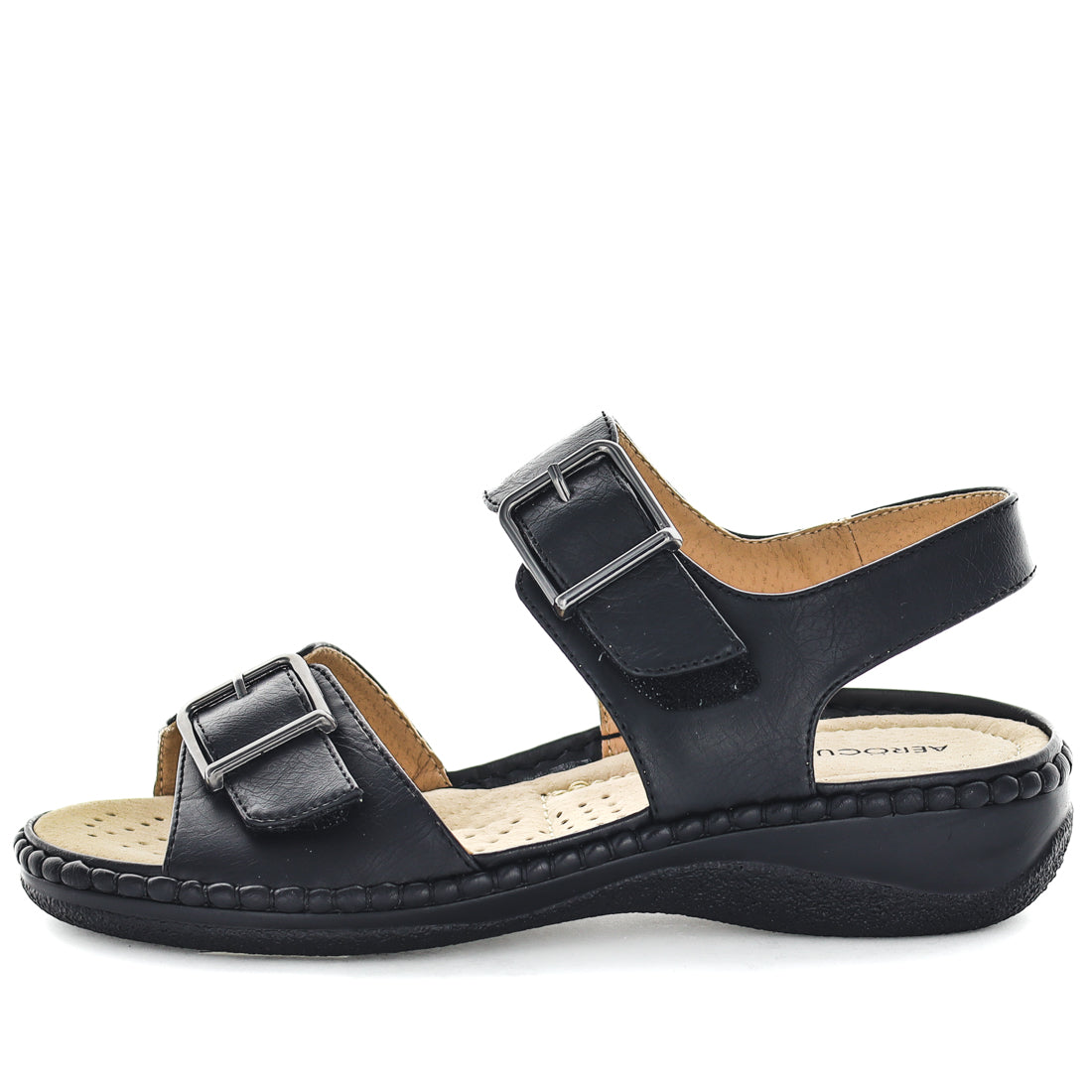 Aerocushion Must Womens Sandals - Black Smooth (9043147161823) (8788794245343)