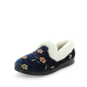 Panda Emille Women's Slippers - Blue Embroidery (9022141792479)