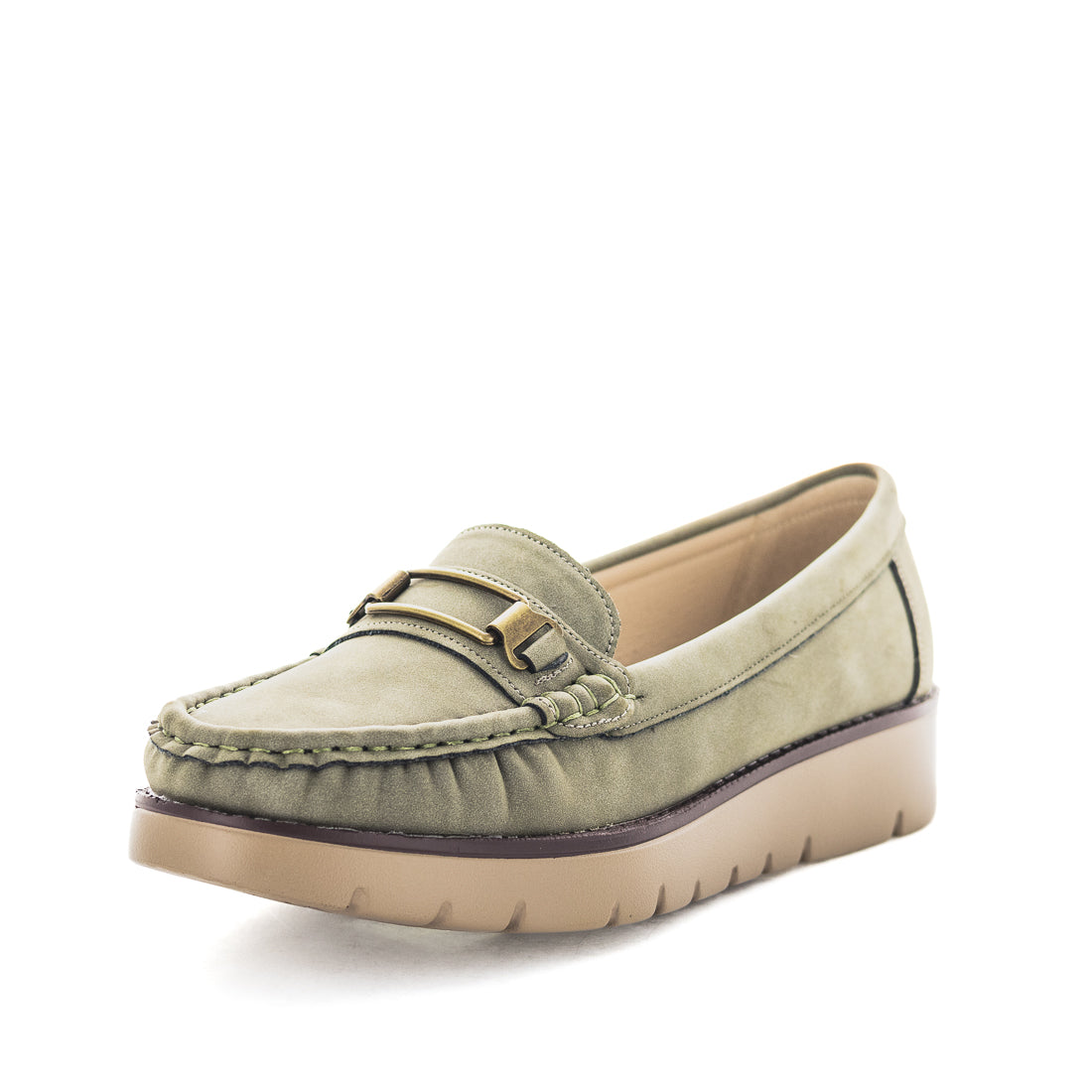 Sanvi-OBR-02 Wilde Sanvi Womens Slip Ons - Olive Brushed (9003585339615)