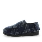 Panda Edison Men's Slippers - Navy Blue Check (9005719290079)
