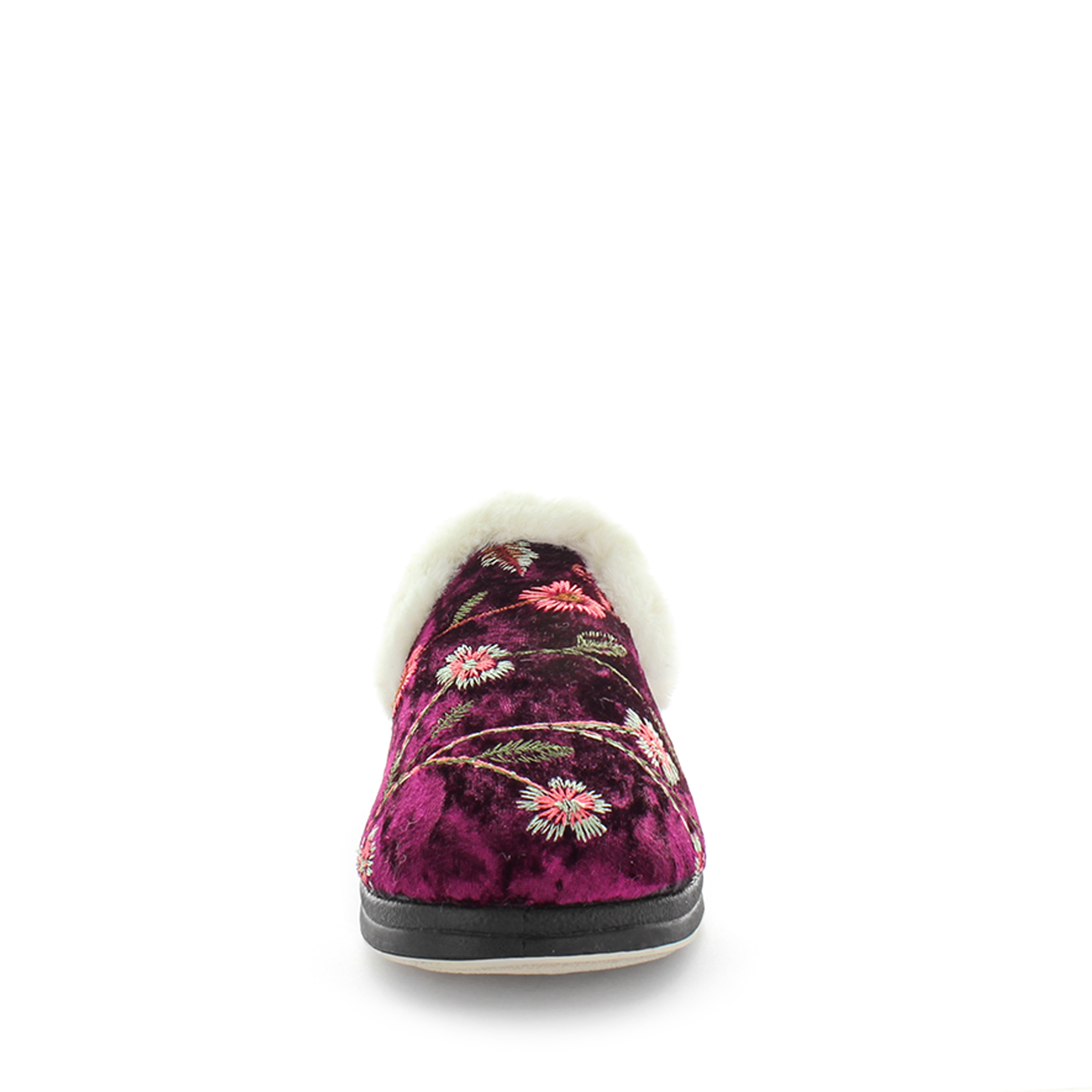 Panda Emille Women's Slippers - Burgundy Embroidery (9022141759711)