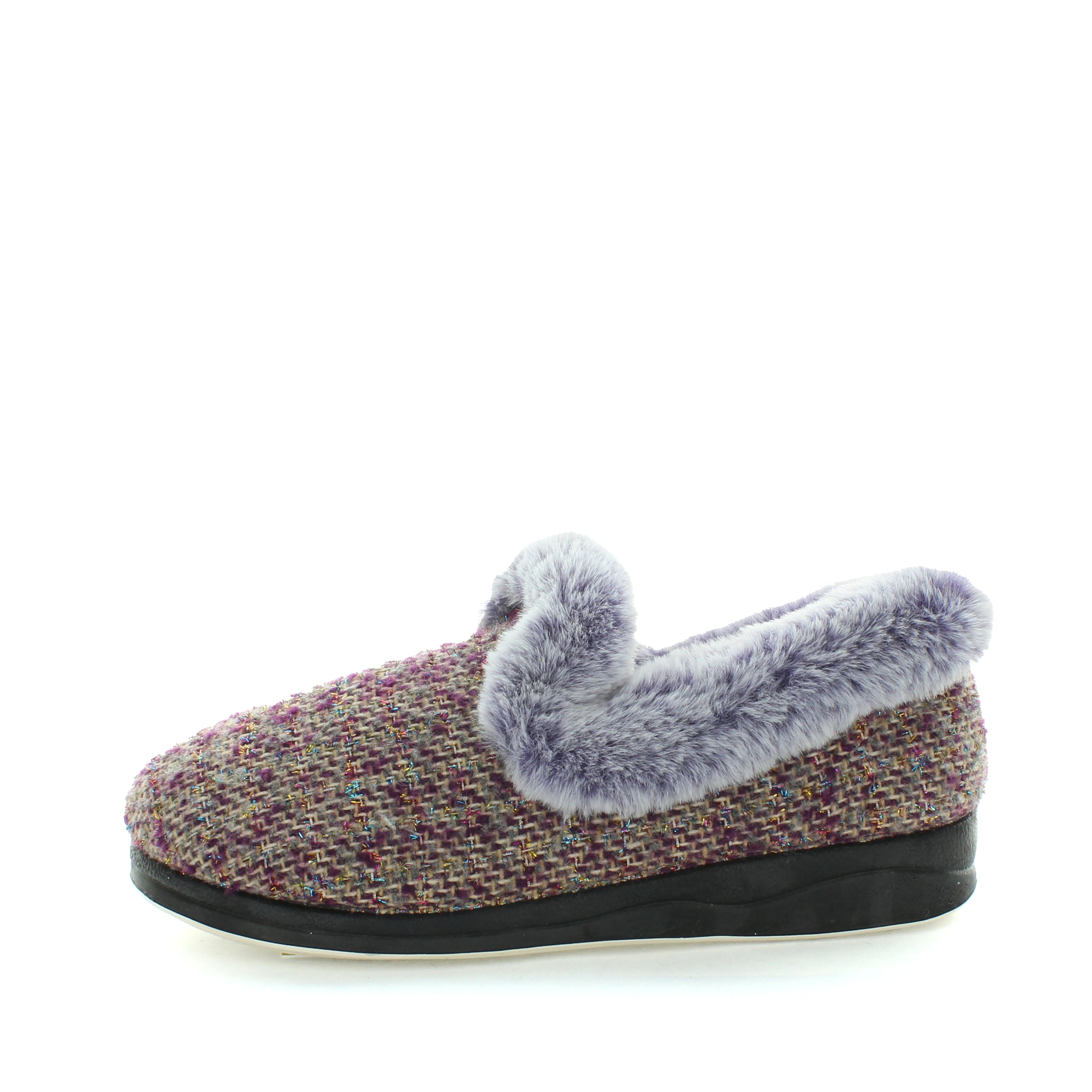Panda Emille Women's Slippers - Purple Knit (9005719847135)