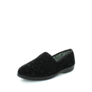 Panda Ethany Women's Slippers - Black Embossed (9005719945439)