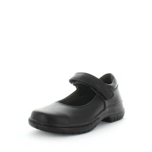Wilde School Jani2 Girls School Shoes - Black Smooth (8842580099295)