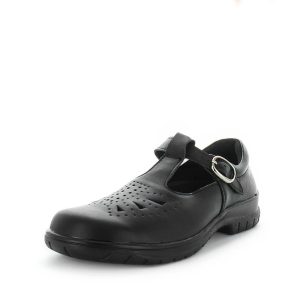 Wilde School Jayne2 Girls School Shoes - Black Smooth (8842580885727)