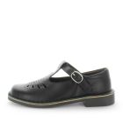 Wilde School Jeanie Girls School Shoes - Black Smooth (8842580394207)