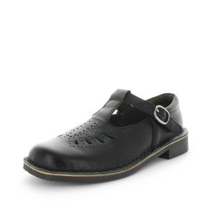 Wilde School Jeanie Girls School Shoes - Black Smooth (8842580394207)
