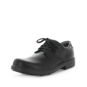 Wilde School Johnson Boys School Shoes - Black Smooth (8842581180639)