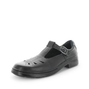 Wilde School Jesse Girls School Shoes - Black Smooth (8842579640543)